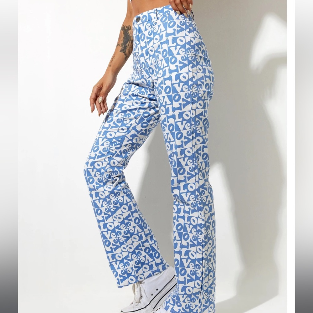 Motel. Zoven Trouser.  In Love. Checker Blue. Medium. New with tag.